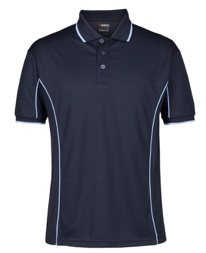 Picture of Podium Mens Piping Polo Shirt 100% Polyester Pique Knit